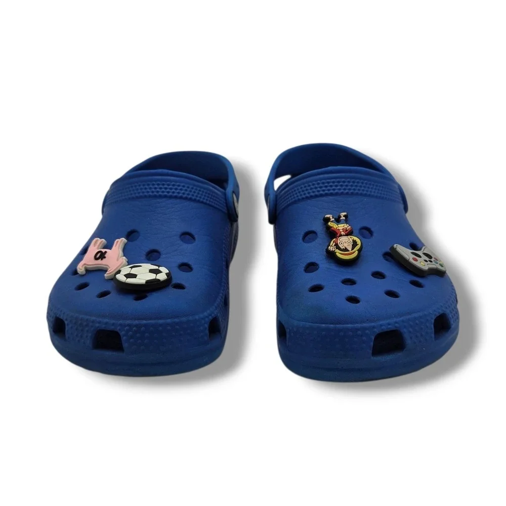 Crocs‎ Classic Clog Charms Youth 1 Blue Slip On Charms
